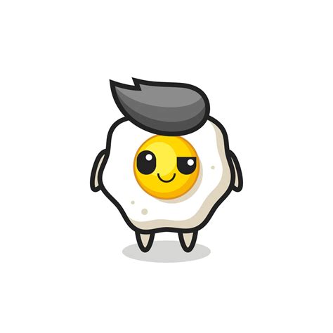 fried egg cartoon with an arrogant expression 3438268 Vector Art at ...