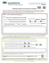 Minnesota Application For Cpa Certificate License By Minnesota Exam