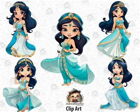 Cute Jasmine Cute Princess Aladdins Princess Chibi Happy Princess