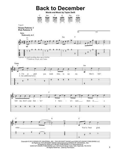 Back To December Song 2