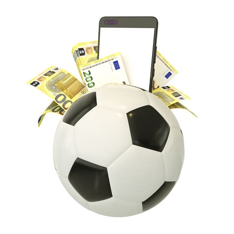 3d Rendering Of Euro Notes And Phone Behind Soccer Ball Sports Betting