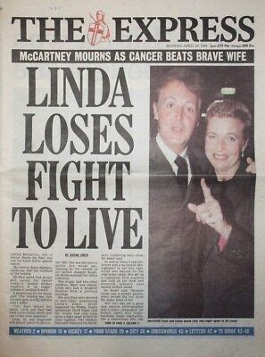 Linda mccartney death the express april 20 1998 uk newspaper article ...