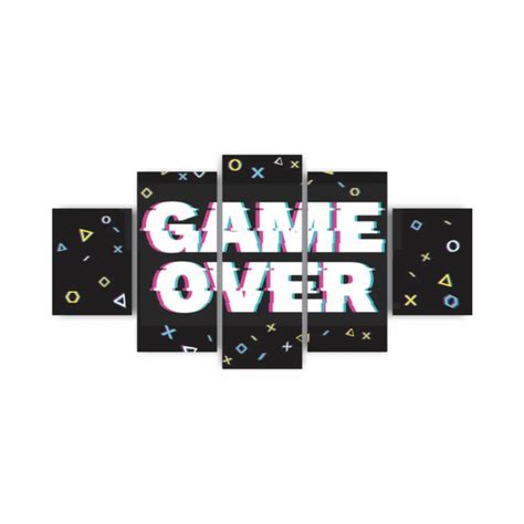 Quadros Decorativos Mdf Game Over Colorido Jogos Gamer Sala Quarto