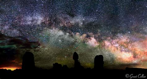 Balanced Rock, night photo, Arches National Park, Utah