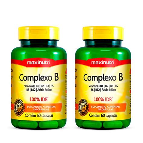 Kit 02 Complexo B 100 Idr 60 Capsulas Maxinutri Submarino