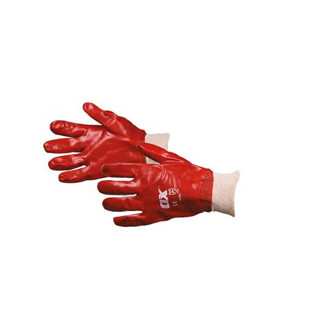 Red PVC Knit Wrist Gloves Extra Large Product