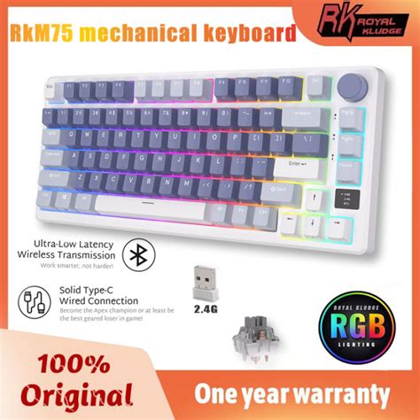 M75 RK ROYAL KLUDGE 2 4G Wireless Bluetooth USB C Mechanical Keyboard