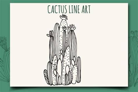 Cactus Line Art Graphic By Pick Craft Creative Fabrica