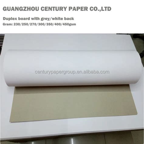 White Coated Duplex Board Grey Back Gsm To Gsm Cardboard Duplex