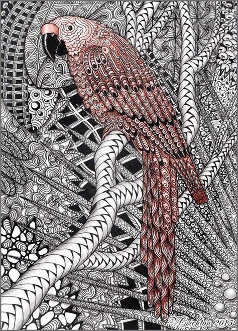 Parrot Zentangle Zendoodle