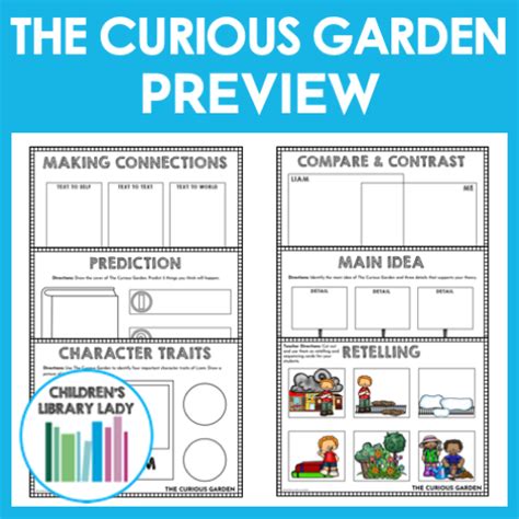 Literacy Comprehension With The Curious Garden Activities Curious