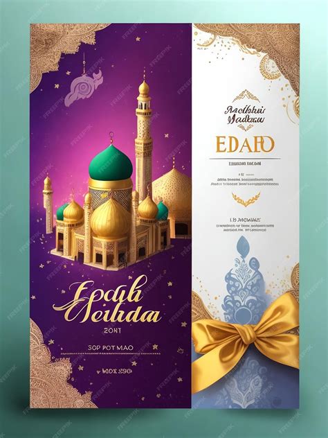 Premium Photo Ramadan Mubarak Invitation Poster Luxury Elegant Design