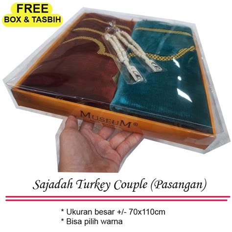 Jual Sajadah Couple Sepasang Turki Turkey Box Polos Warna Murah Paket