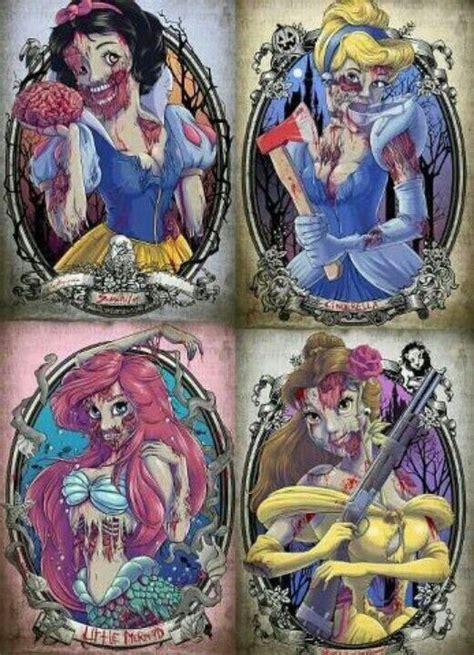 Zombie Disney Princesses Drawings