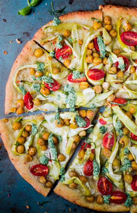 Simple Veggie Pizza Herbed Green Goddess Dressing Eat Love Namaste