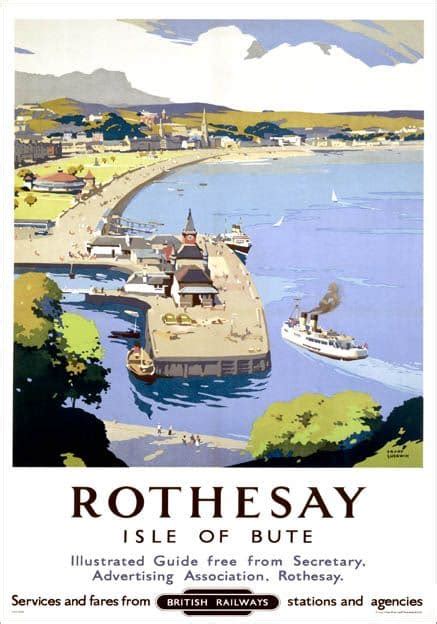 Rothesay Isle Of Bute Vintage Br Travel Poster By Frank Sherwin