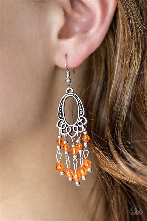 Paparazzi Vintage Vault Not The Only Fish In The Sea Orange Earrings