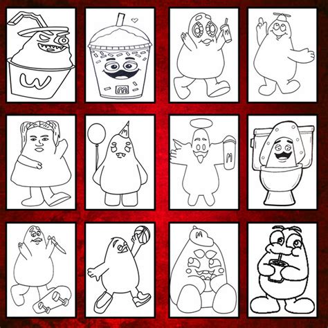 The Grimace Shake Mcdonalds Coloring Bookprintable Pdf Inspire Uplift