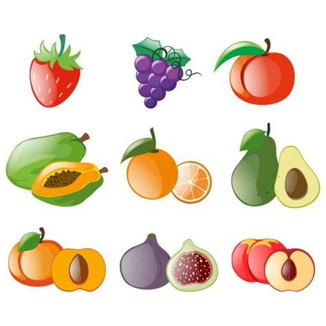 Coloured Fruits Collection Eps Vector Uidownload