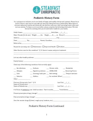 Fillable Online PEDIATRIC HISTORY FORM Nebula Wsimg Fax Email