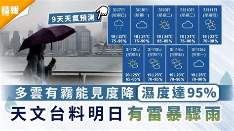 潮濕天氣｜多雲有霧能見度降濕度達95 天文台料明日有雷暴驟雨 晴報 家庭 熱話 D210306