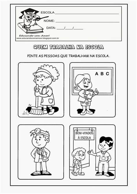 Educando Com Amor Atividades Sobre Escola 1º Ano