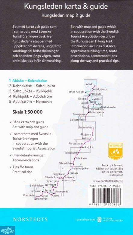 Norstedts Carte Et Guide De Randonn E Sur Le Kungsleden N