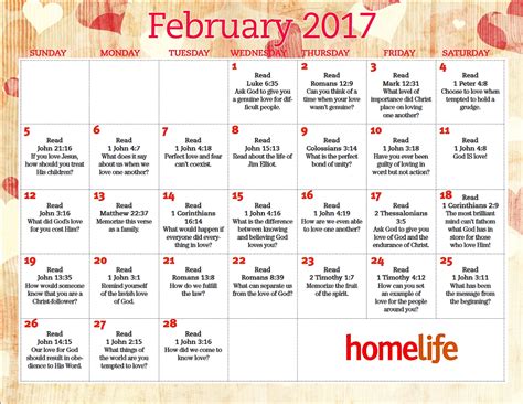 February Devotional Calendar Home With A Twist