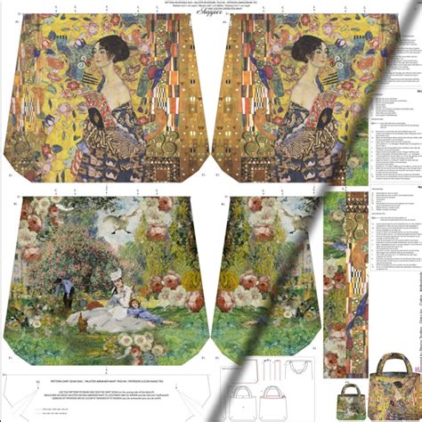 Canvas Taschenpanel Gustav Klimt Dame Mit F Cher X Cm