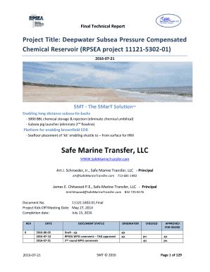 Fillable Online Project Title Deepwater Subsea Pressure Compensated