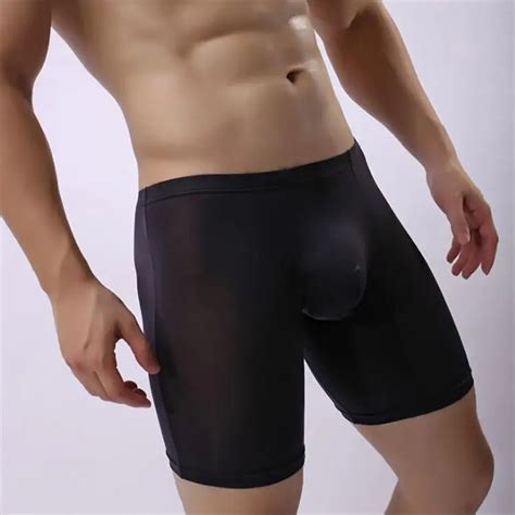 Transparent Cotton Big Men Sexy Gay Boxer Briefs Men Underwear With