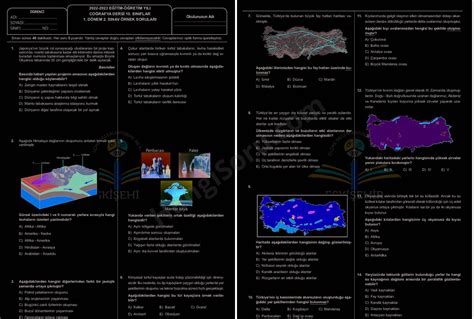 10 Sınıf Coğrafya 1 Dönem 2 Yazılı Soruları ve Cevapları 2022 2023