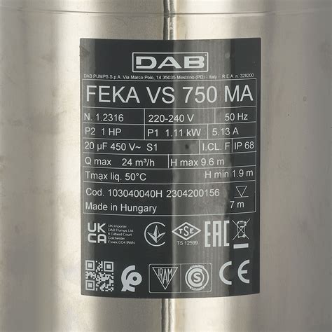 DAB Tauchmotorpumpe FEKA VS 750 M A 10 M Kabel Yoviro