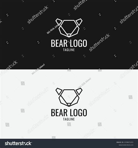 Minimal Black And White Bear Logo Design Royalty Free Stock Vector