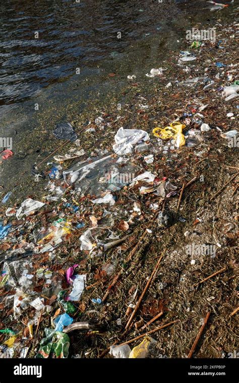 Basura Pl Stica Y Otros Residuos Flotando En El Agua Lavados En