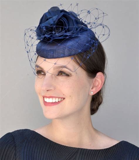 Navy Fascinator Wedding Fascinator Ladies Navy Hat Wedding Hat