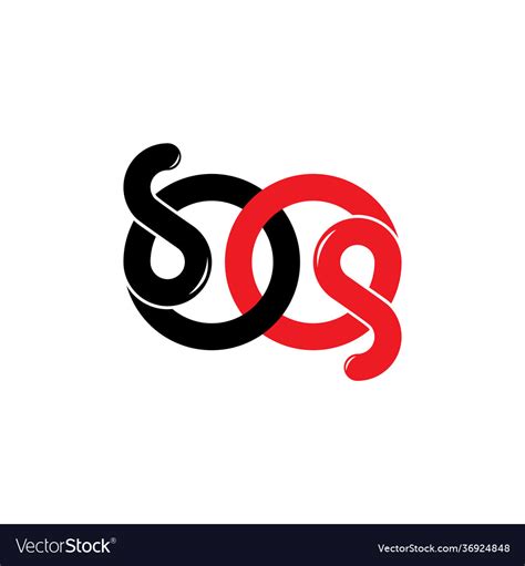 Abstract Letter Sp Simple Loop Curves Line Logo Vector Image