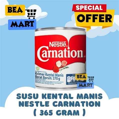 Susu Kental Manis Nestle Carnation 365 Gr Skm Krimer Kaleng 365gr Ml