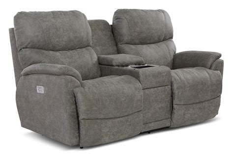 Trouper Power Reclining Loveseat Wheadrest Lumbar And Console X49724 By La Z Boy Furniture At