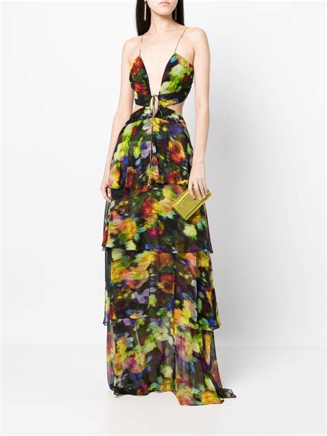 Retrofete Paulina Floral Print Tiered Dress Farfetch