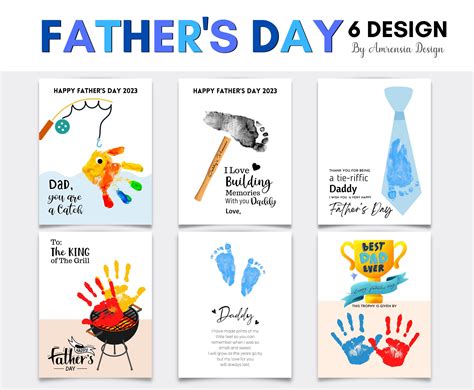 Fathers Day Handprint Art Printable Bundle Handprint