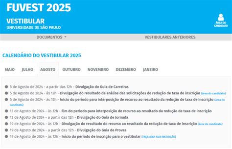 Fuvest 2025 calendário provas e muito mais