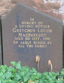 Gretchen Louise MacPherson Unknown 1986 Find A Grave Memorial