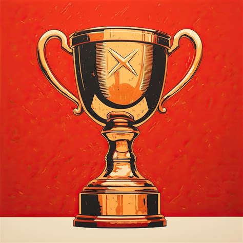 generated illustration  luxury golden award trophy premium ai