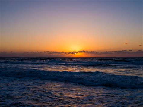 wallpaper sea, waves, horizon, sunset, landscape HD : Widescreen : High ...