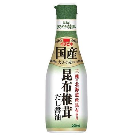 イチビキ 卓上しょうゆ 昆布椎茸だし醤油 200ml X8｜カウネット