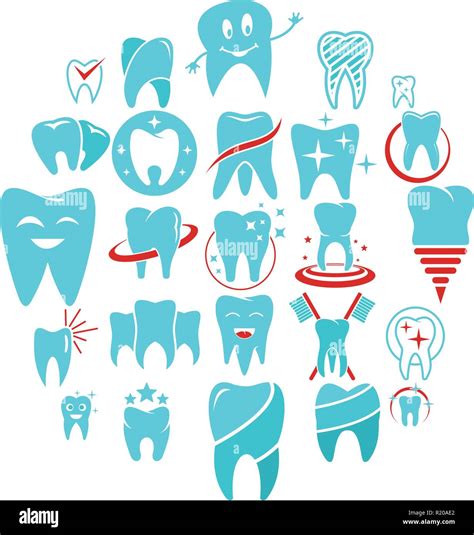 Tooth Dental Care Logo Icons Set Flat Illustration Of 25 Tooth Dental