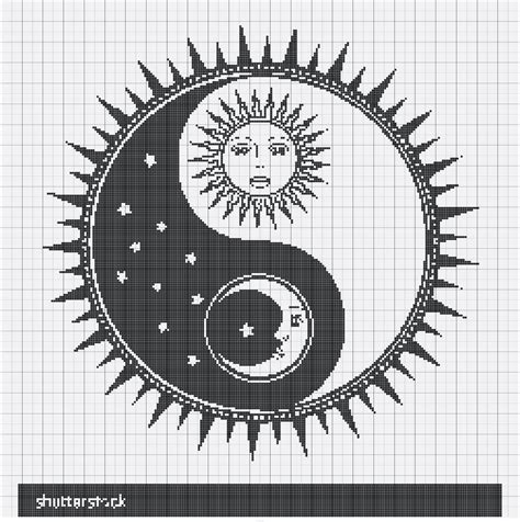 Stock Vector Vector Yin Yang Symbol With Sun Moon Faces Stars Abstract Occult And Mystic Sign