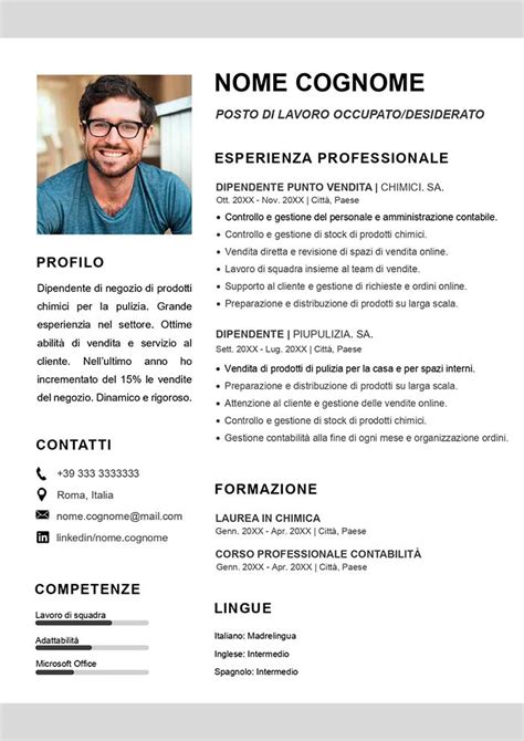 Curriculum Vitae Facile 2023 Da Compilare Modello Gratis