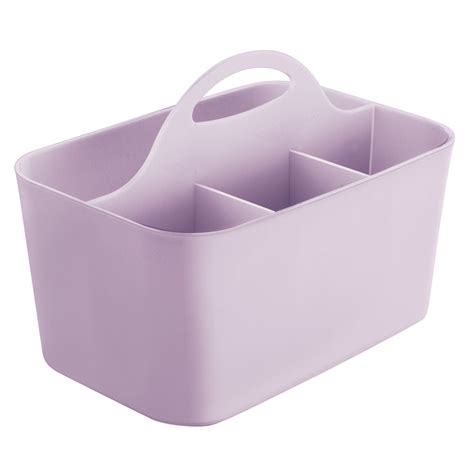 Mdesign Plastic Portable Craft Storage Organizer Caddy Tote Divided Basket Bin With Handle For